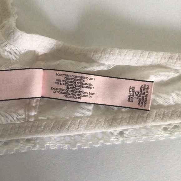 VICTORIAS SECRET HALTER BRALETTE WHITE LARGE - Picture 8 of 14